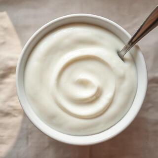Smooth set curd in a bowl
