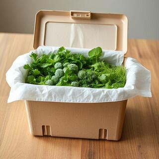 Greens box with liner and ice pack