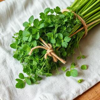 Fresh bunch of pasture greens