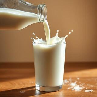 Milk pouring into a glass