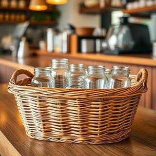Return basket with empty jars