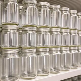 Stack of clean glass jars