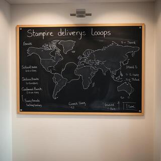 Chalk map board with delivery loops