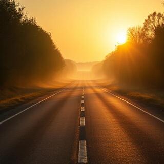 Lane at first light with soft glow