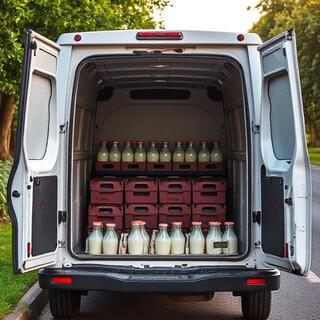 Insulated delivery van at sunrise