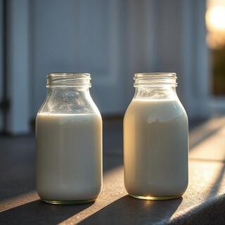 Clean jars ready for morning milk