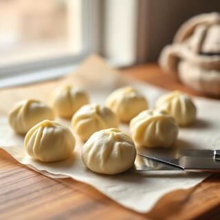 Fresh butter balls after rinsing