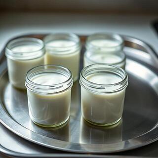 Smoothly set yogurt in a glass jar