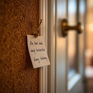 Small note pinned near a barn door