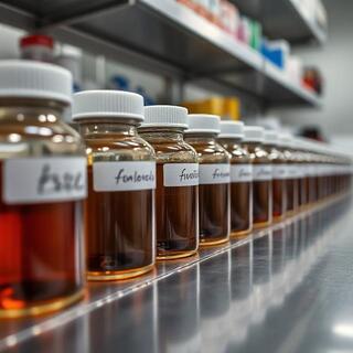 Labeled milk sample jars